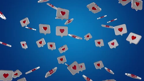 Like Icon Background Loop Blue