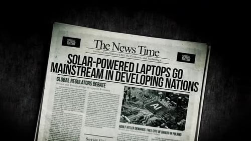 Vintage Newspaper Glitch Effect and Title Reveal