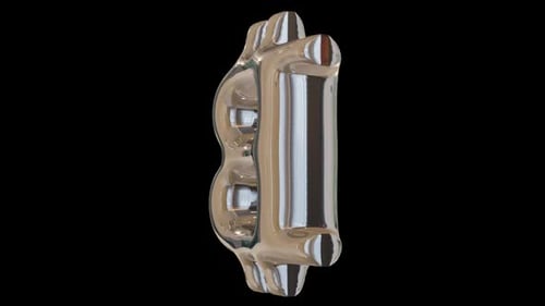 3D Bitcoin Symbol Rotating Glass Loop