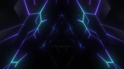 Neon geometric tunnel background with a modern futuristic feel