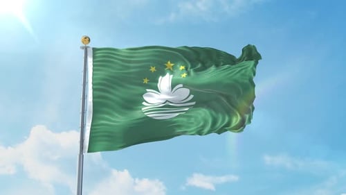 Realistic Flag Of Macau