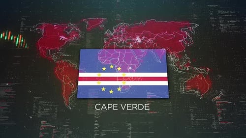 Cape Verde Stock Market Chart Background With Flag
