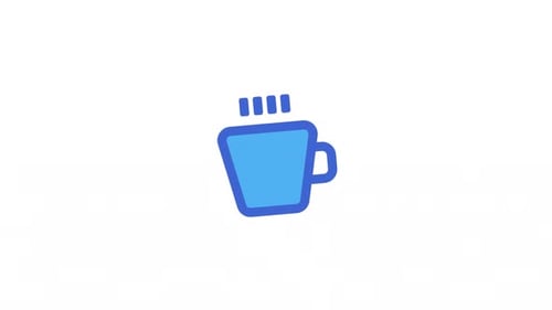 Icono animado de la taza de café Alpha Channel