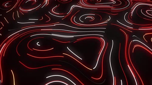 Abstract Creative Neon Lines Making Colorful Trails on Black Surface