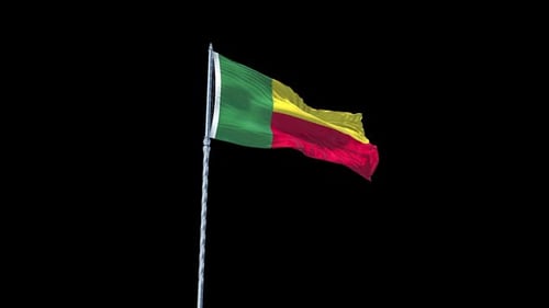 Realistic Benin National Flag Waving Seamless Loop