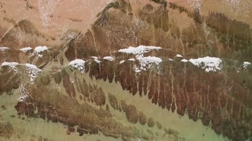 Aerial Ocean Waves And Rocks