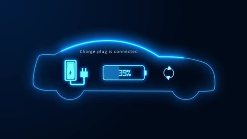 Electric Vehicle Charging Station with Progress Bar