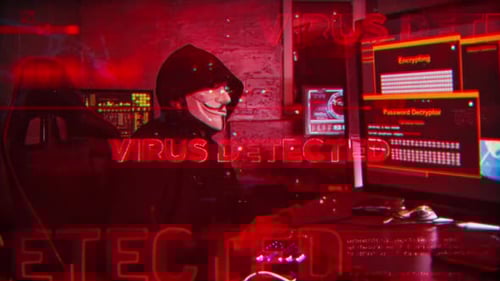 Virus Detected Word On Hacker Concept Technology Futuristic Data Background