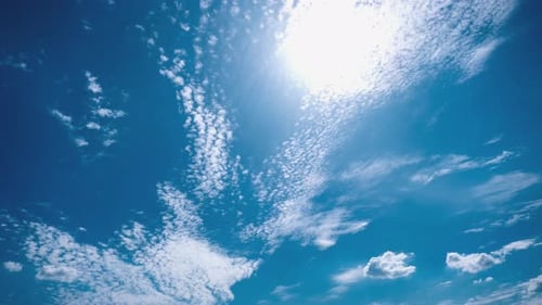 Aerial View of Beautiful Sky with White Clouds