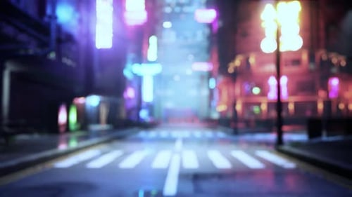 Defocused City Lights at Night