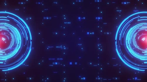 Futuristic Digital Data Interface Seamless Loop Background