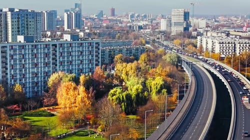 Poznan Drone View Blocks Greenery City Center Urban Europe