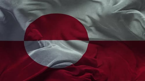 Greenland Flag Waving Seamless Loop Animation