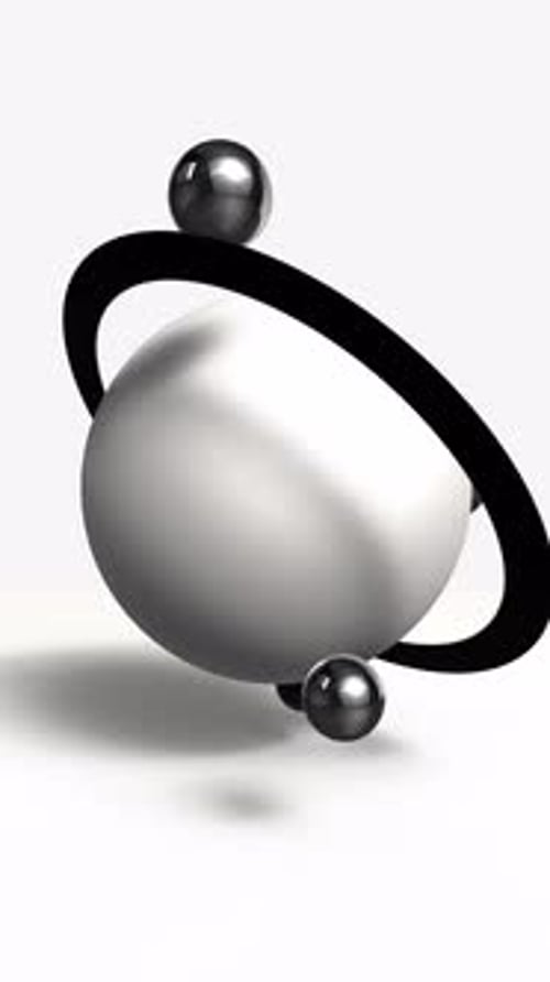 Modern 3D Animation of Orbiting Spheres Around a Central Object