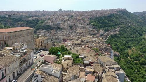 Baroque old town in Island of Sicily Italy 4K