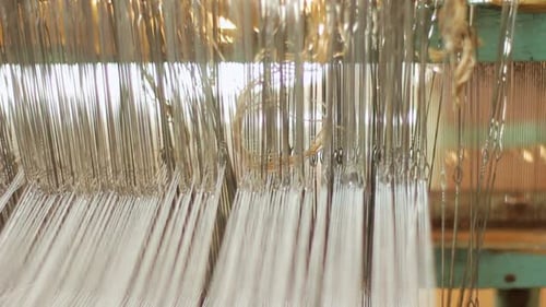 Woman Weaver at Textile Factory