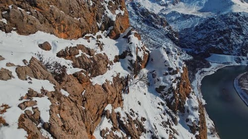 Mountain Goats in Wildlife, River