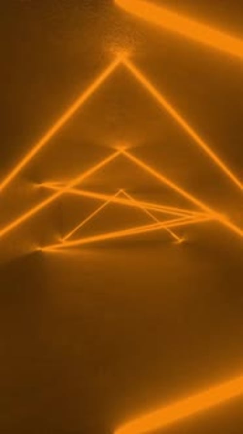 Abstract Neon Geometric Tunnel Light Animation