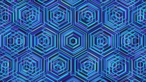 Neon Hexagons