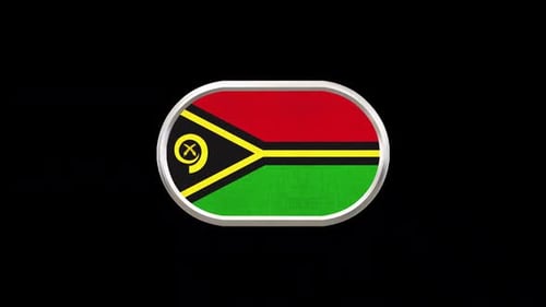 Vanuatu Flag 3D Rotating Badge Animation