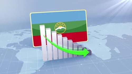 Karachay Cherkessia Economic Decline Bar Chart Graph Downward Green Arrow