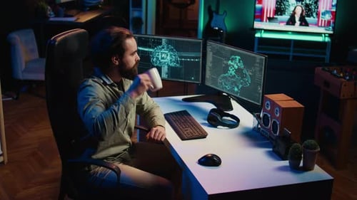 Rogue AI Gaining Consciousness and Restricting Access to Computer for Programmer
