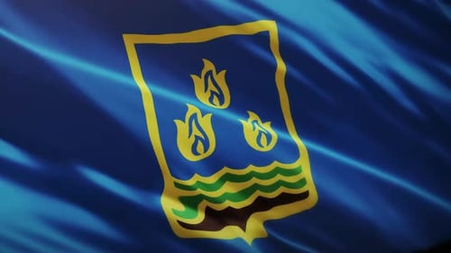 Waving Flag Animation with Heraldic Coat of Arms