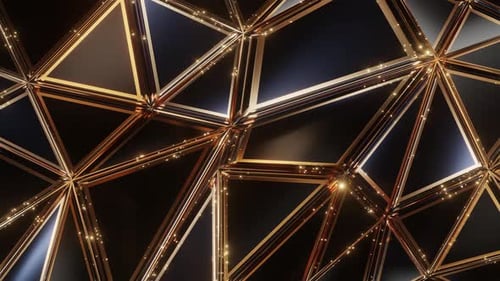 Abstraktes Luxusdreieck in geometrischem Schwarz mit goldfarbenem Streifen.