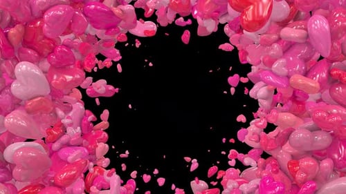 Glossy Pink Hearts Transition for Love Celebrations