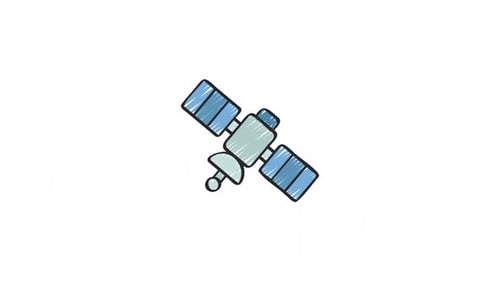 Animated Satelite icon Alpha Channel