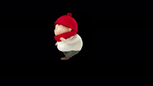 Cute Chubby 3D Animated Cartoon Character Walking Loop