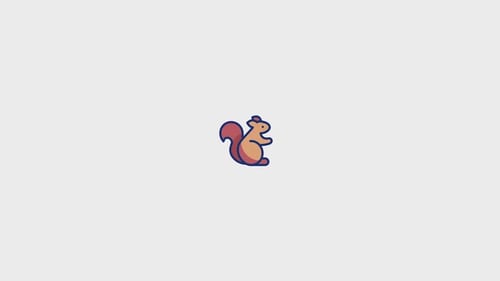 Minimalist Wiggling Squirrel Character Animation