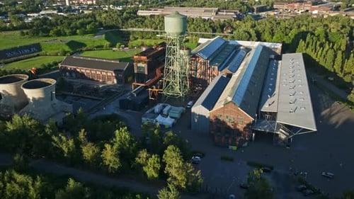 Vista aérea do Jahrhunderthalle em Bochum, Alemanha