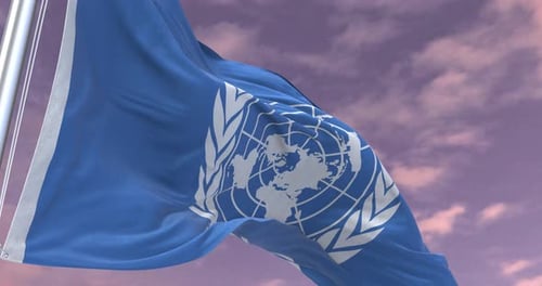 Realistic Waving United Nations Flag Animation