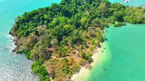 Aerial View of a Tropical Island Paradise