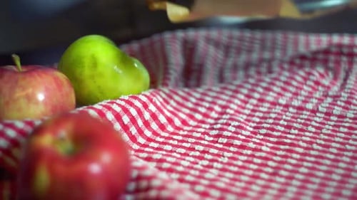 Fresh Baked Apple Pie Placed Down on Table
