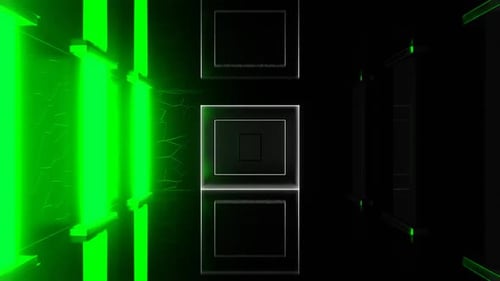 Green And Red Fast Flashing Light Strobe Neon Corridor Background Vj Loop In HD