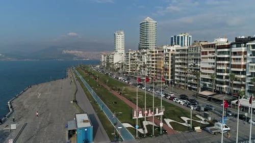 bird's eye view of izmir alsancak and buildings