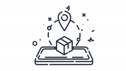 Animated Minimalist Line Icon for Package Delivery Tracking