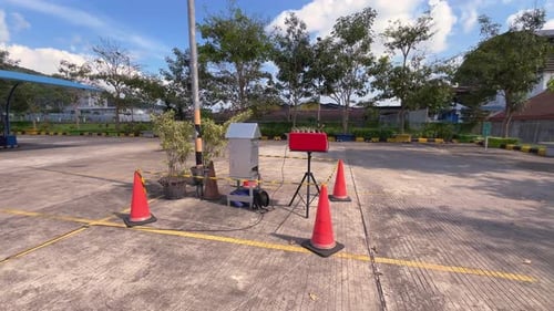 Air cleanliness check device placed on the yard to check the air quality. Impinger and HVAS