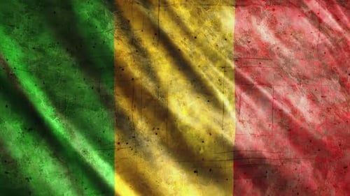 Grunge Textured Waving Flag Background Animation