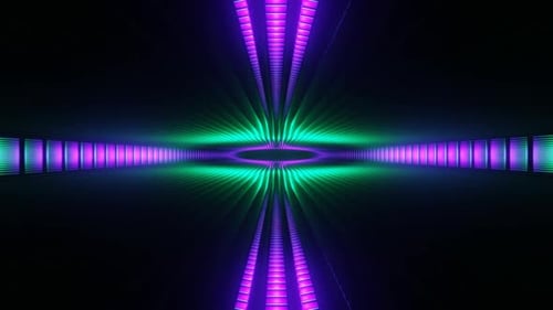 Turquoise And Purple Sci-Fi Blinded Ellipse Tunnel Background Vj Loop In HD
