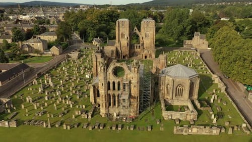 Ruin of medieval Elgin cathedral in Scotland