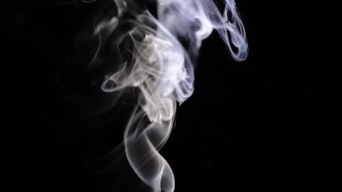 Abstract Smoke Rising on Black Background