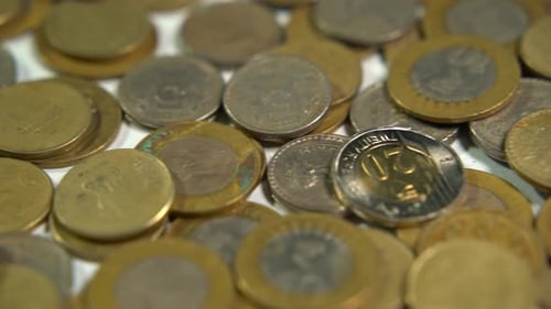 Close Up View of Currency Coin Pile