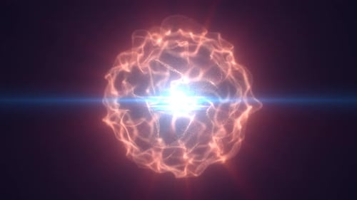 Abstract Glowing Energy Sphere Revealing Animation