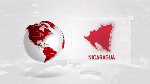 Digital World Map Country Highlight Animation