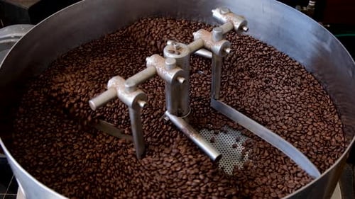 Machine Mixes Roasted Coffee Beans