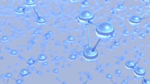 Abstract Glossy Blue Molecular Structure Network Animation