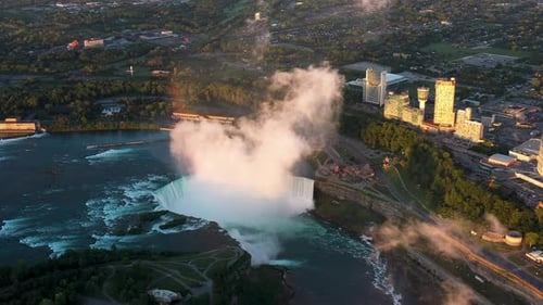 Aerial view of Niagara falls horse horseshoe fall